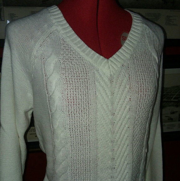 Faded Glory Sweaters | White Cable Knit Soft Cozy Sweater ...